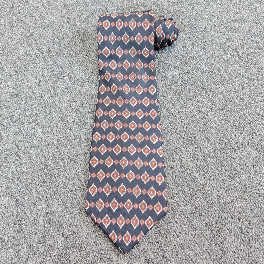 Southbrooke Vintage Geometric Medallion Tie Men OS Black Red 100% Italian Silk — photo 2